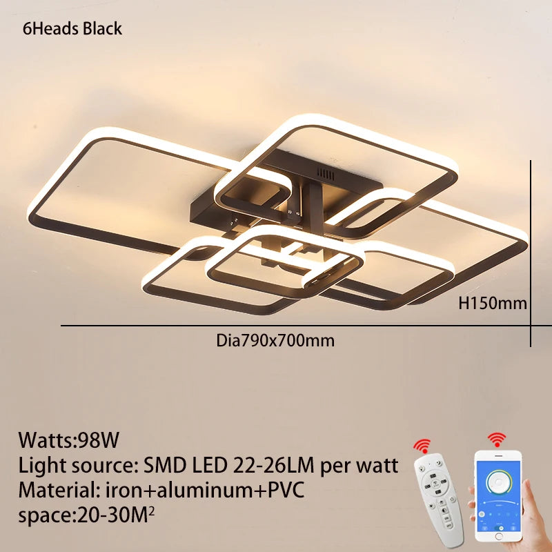 Lámpara Araña LED Moderna | Techo Living Cuarto Dimmer (3-6 C)