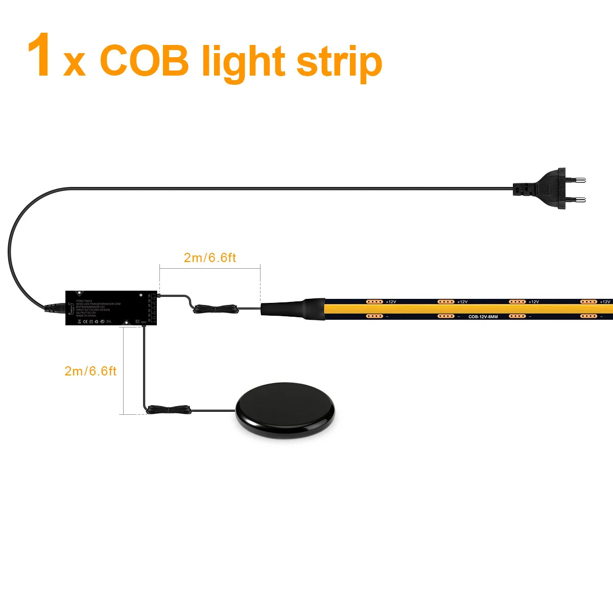 Walnut Wood Grille Acoustic Curtain Wall Panel LED Light Strip Black PCB COB Kit Touch Dimmable For Cabinet TV Backlight Decor