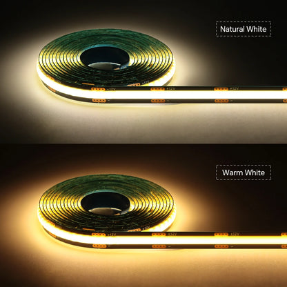 Walnut Wood Grille Acoustic Curtain Wall Panel LED Light Strip Black PCB COB Kit Touch Dimmable For Cabinet TV Backlight Decor